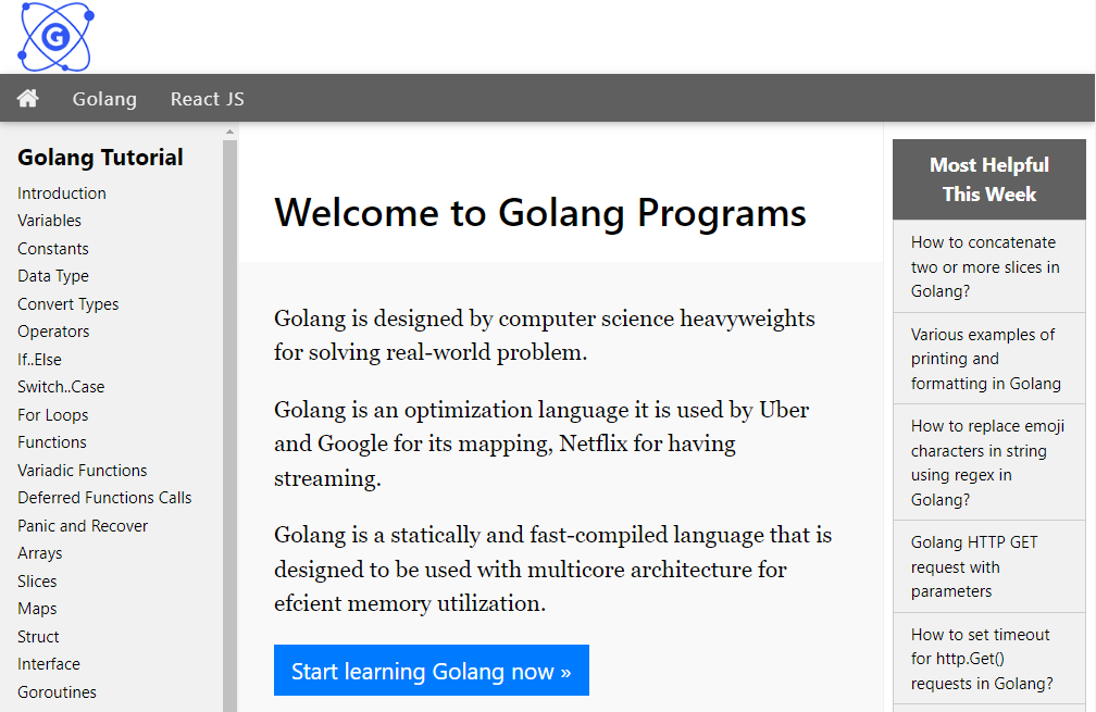 Golang Programs