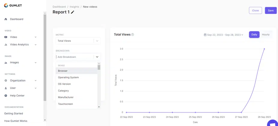 Gumlet video custom reports