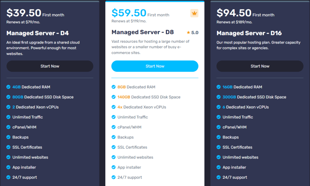 Verpex Managed Cloud Hosting Plans