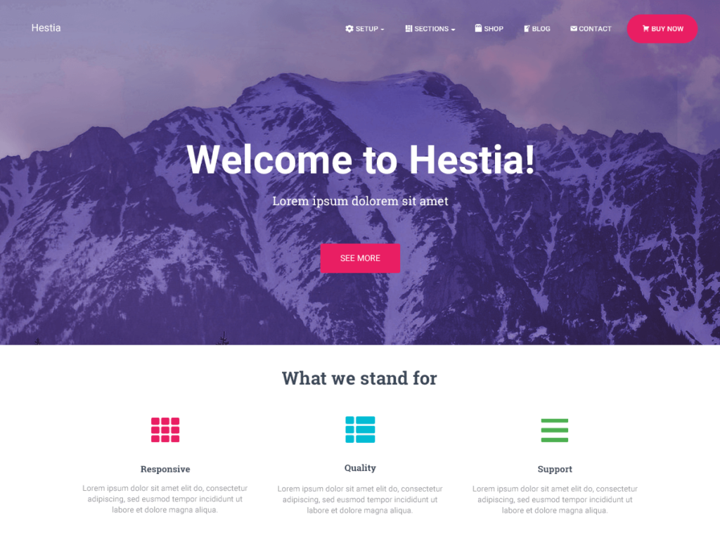 Hestia Pro: The Stylish One-Page Theme